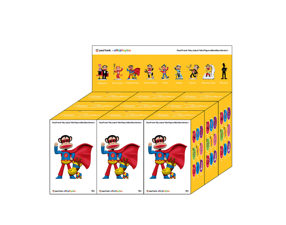 Preorder - Paul Frank “My Julius” Mini Figure Blind Box Series 1 (one display case of 8 blind boxes)