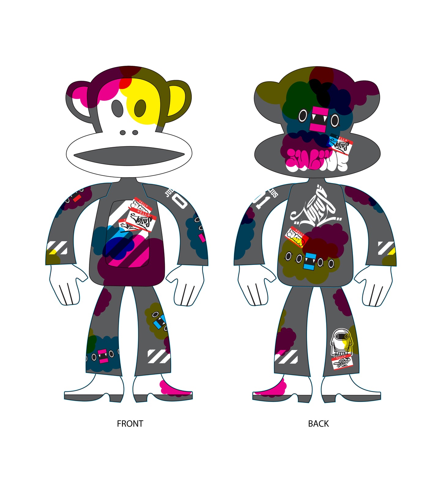 Preorder - Paul Frank Julius Vinyl Art Figure ("Vivid Stain" by Shin Tanaka from Japan)