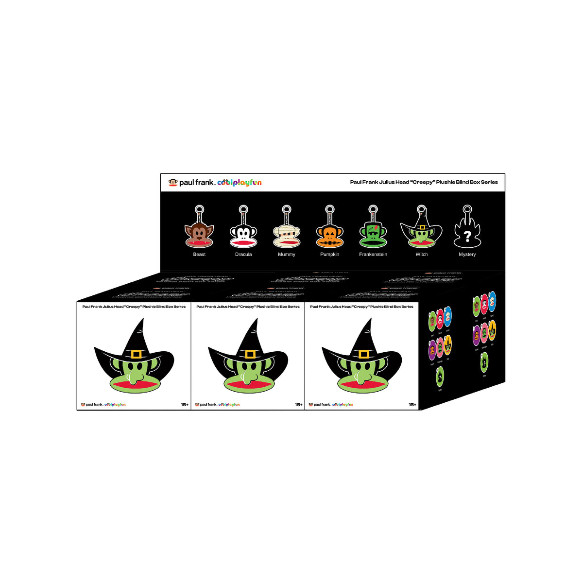 Preorder - Paul Frank Julius Head “Creepy” Plushie Blind Box Series (one display case of 6 blind boxes)