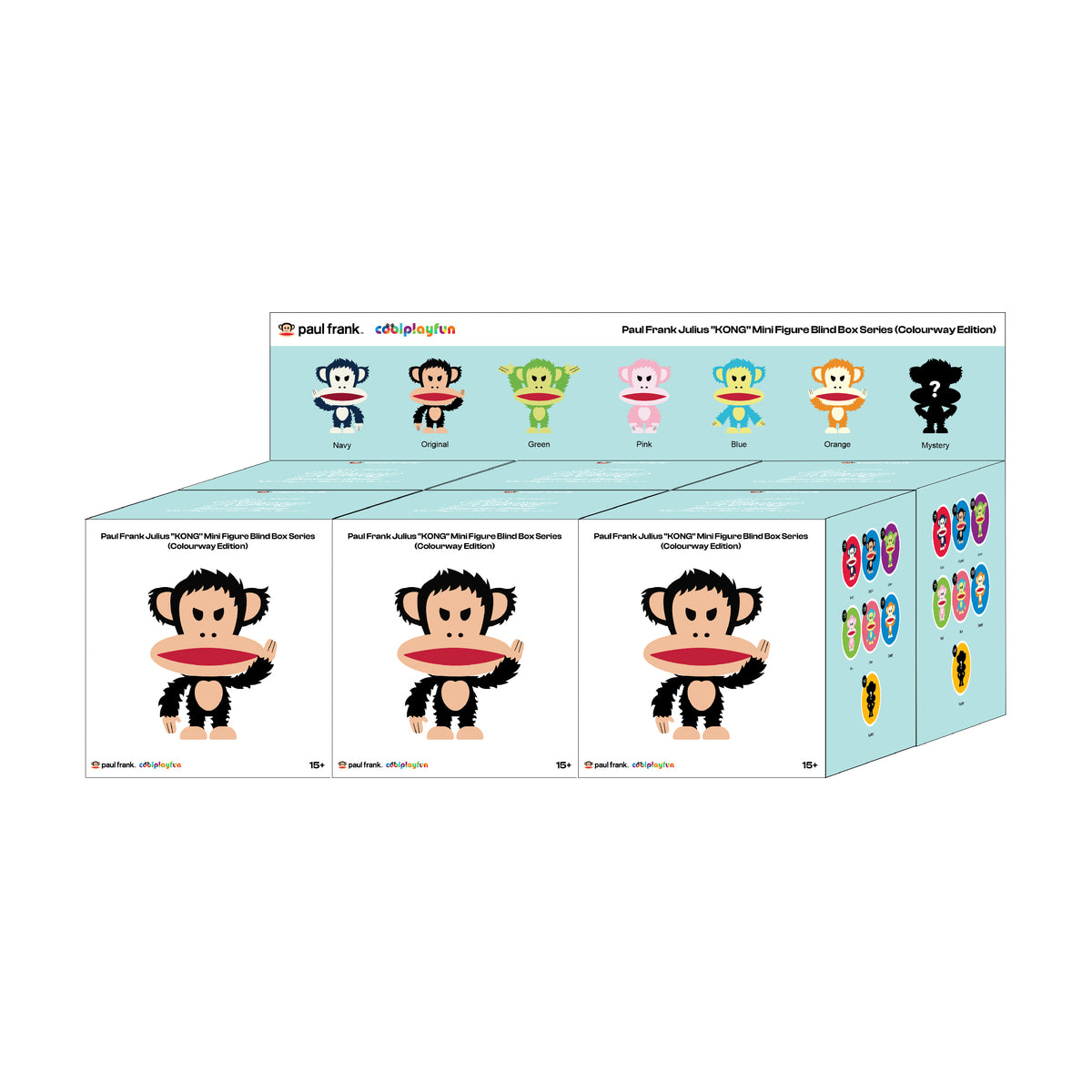 Preorder - Paul Frank Julius "KONG" Mini Figure Blind Box Series (Colourway Edition) - one display case of 6 blind boxes