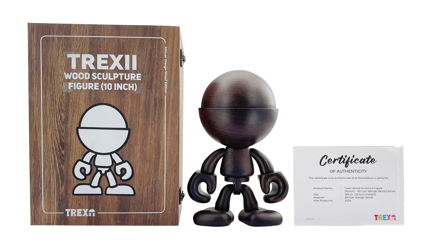 Trexii Wood Sculpture Figure (10inch) – African Wenge Wood Edition