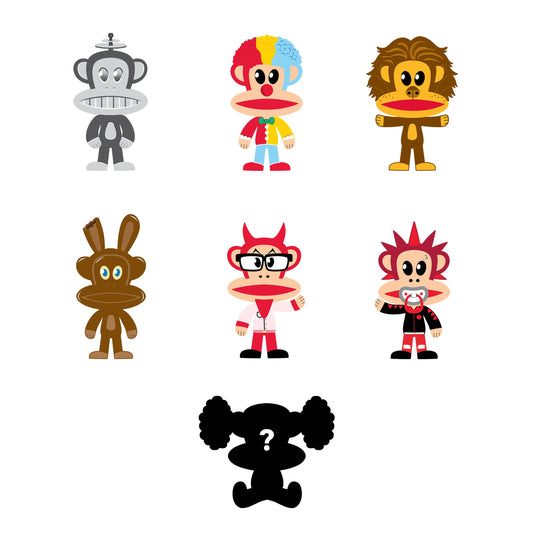 Preorder - Paul Frank “Chibi” Julius Mini Figure Blind Box Series 1 (one display case of 6 blind boxes)