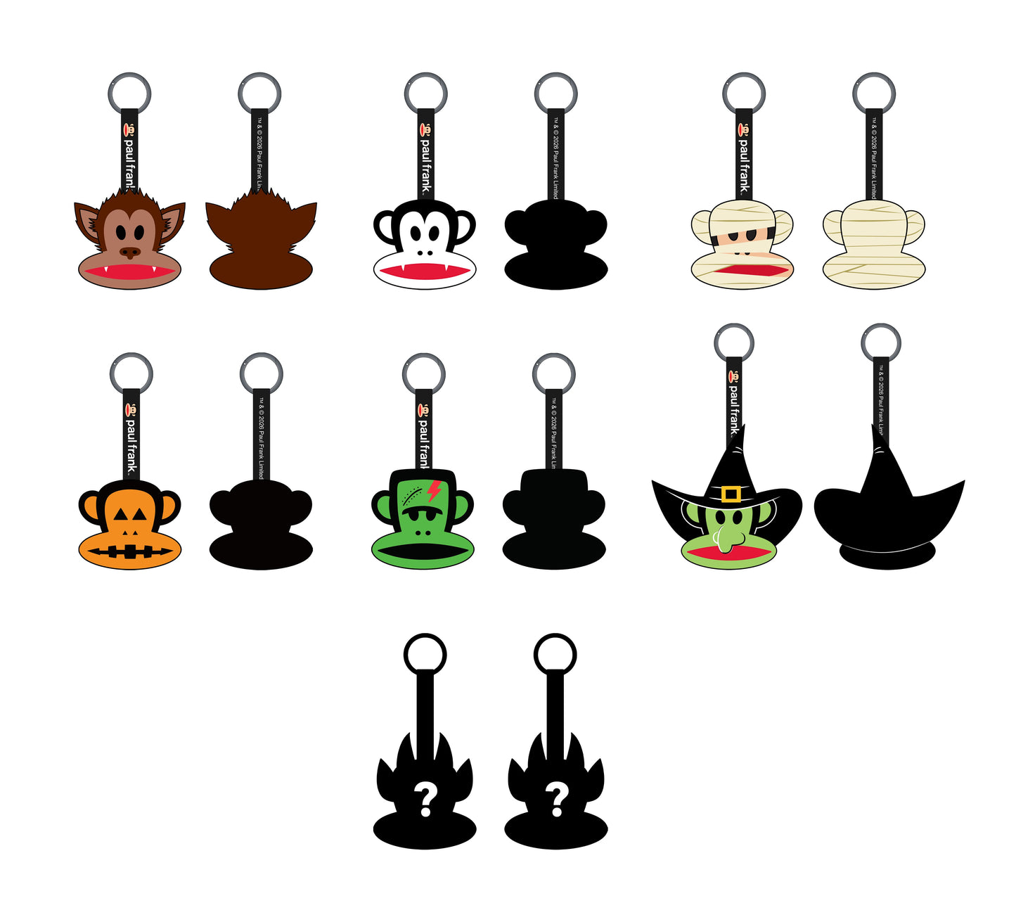 Preorder - Paul Frank Julius Head “Creepy” Plushie Blind Box Series (one display case of 6 blind boxes)