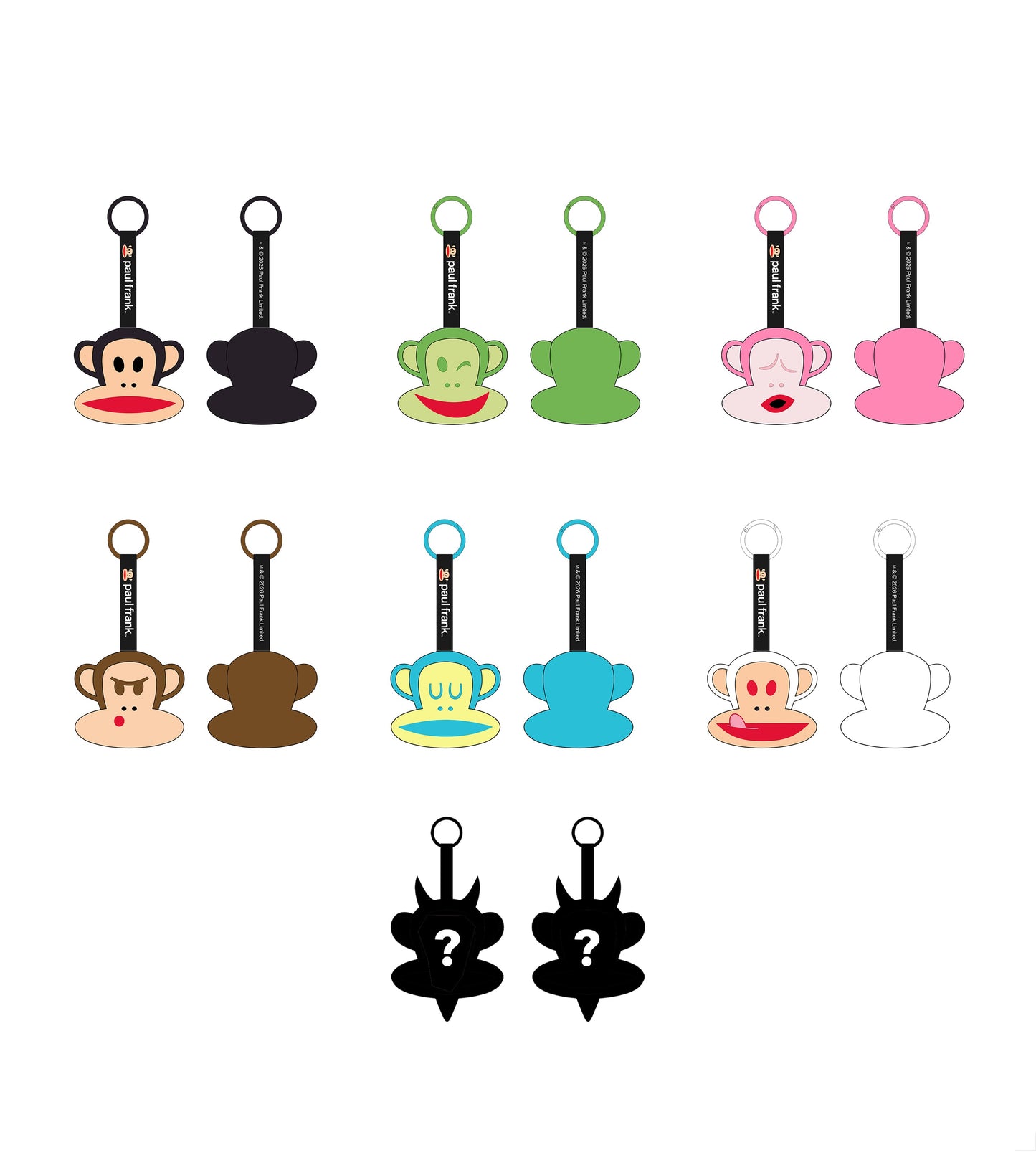 Preorder - Paul Frank Julius Head “Colourway with Expression” Plushie Blind Box Series (one display case of 6 blind boxes)