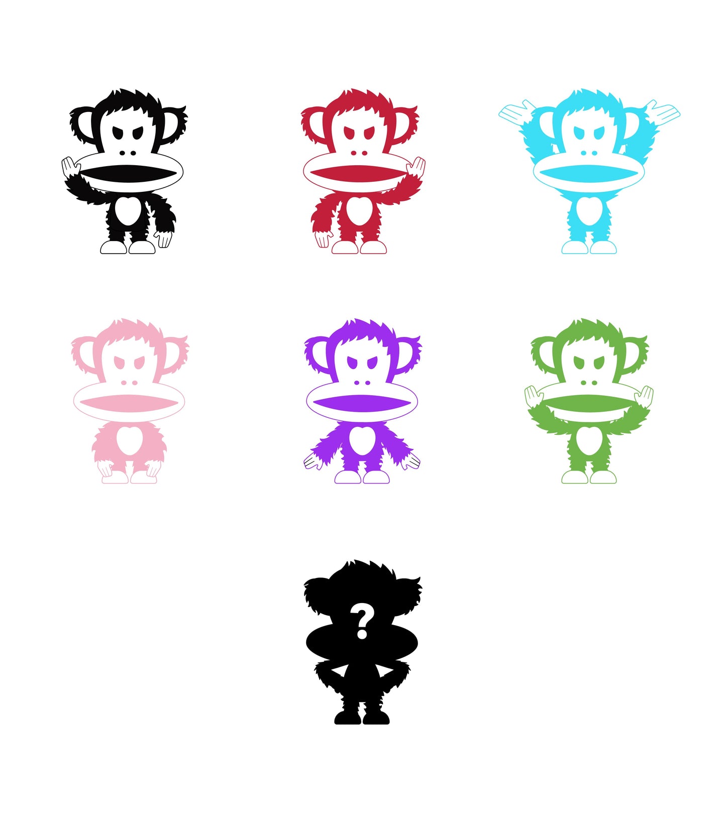 Preorder - Paul Frank Julius "KONG" Sofubi Mini Figure Blind Box Series (Transparent Clear Colourway Edition) - one display case of 6 blind boxes