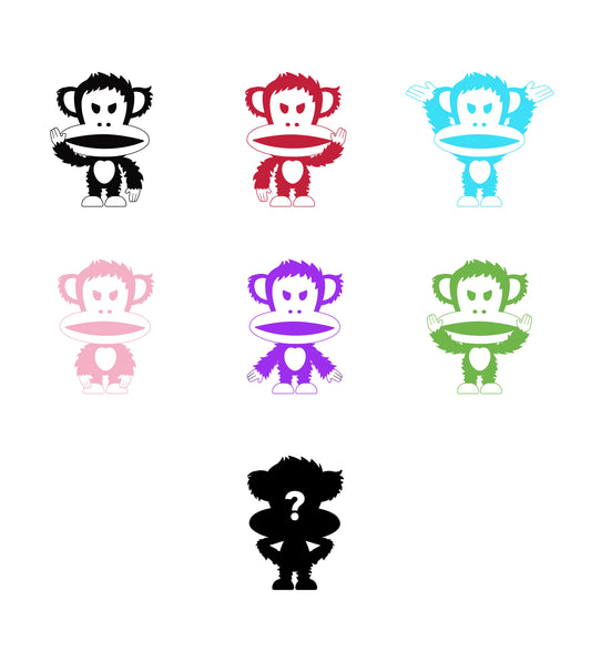 Preorder - Paul Frank Julius "KONG" Sofubi Mini Figure Blind Box Series (Transparent Clear Colourway Edition) - one display case of 6 blind boxes