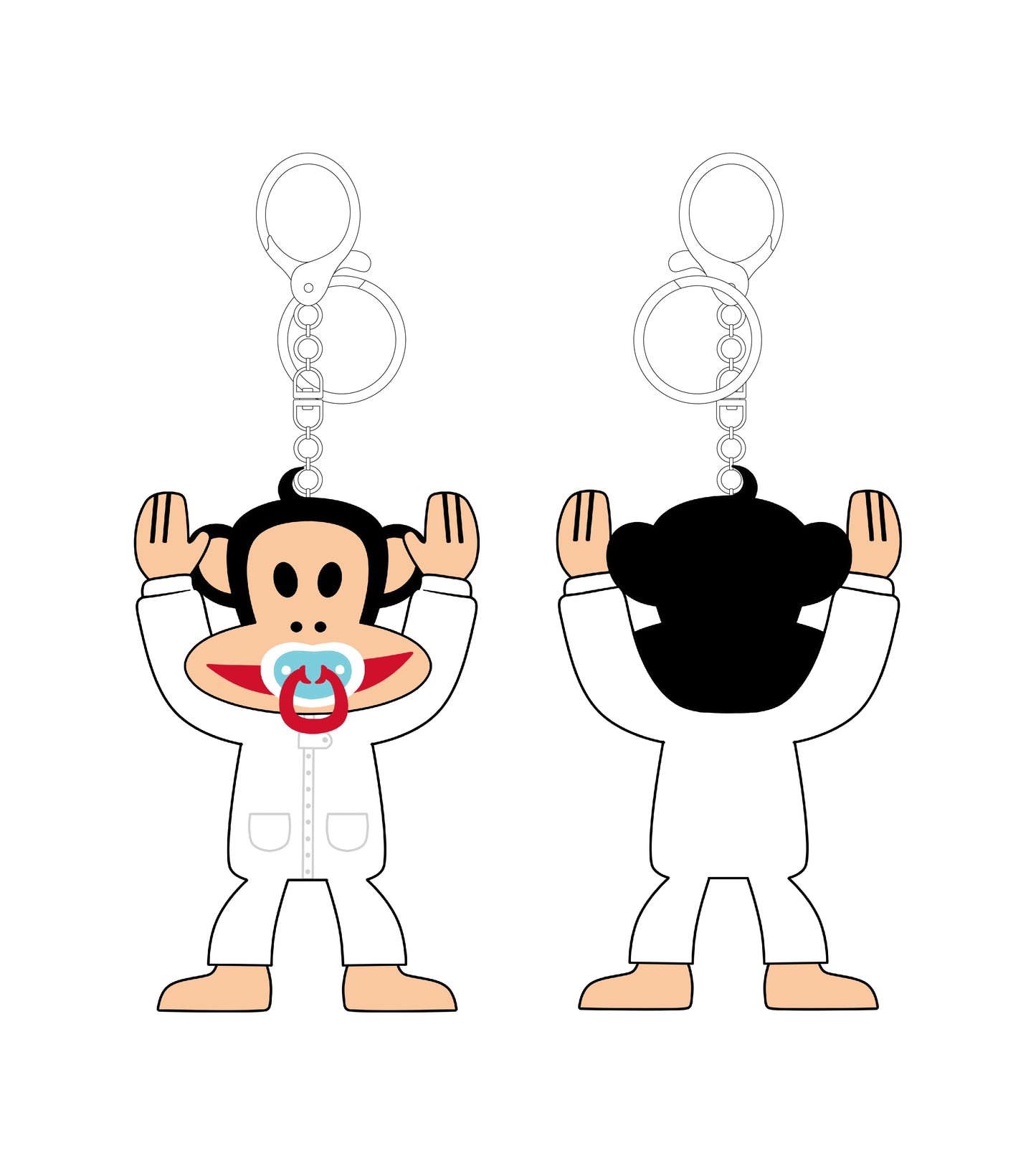 Preorder - Paul Frank Baby Julius “Pacifier” Plushie Blind Box Series (one display case of 6 blind boxes)