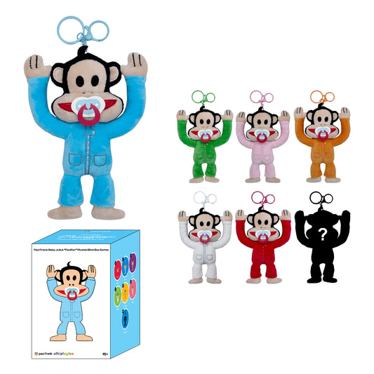 Preorder - Paul Frank Baby Julius “Pacifier” Plushie Blind Box Series (one display case of 6 blind boxes)