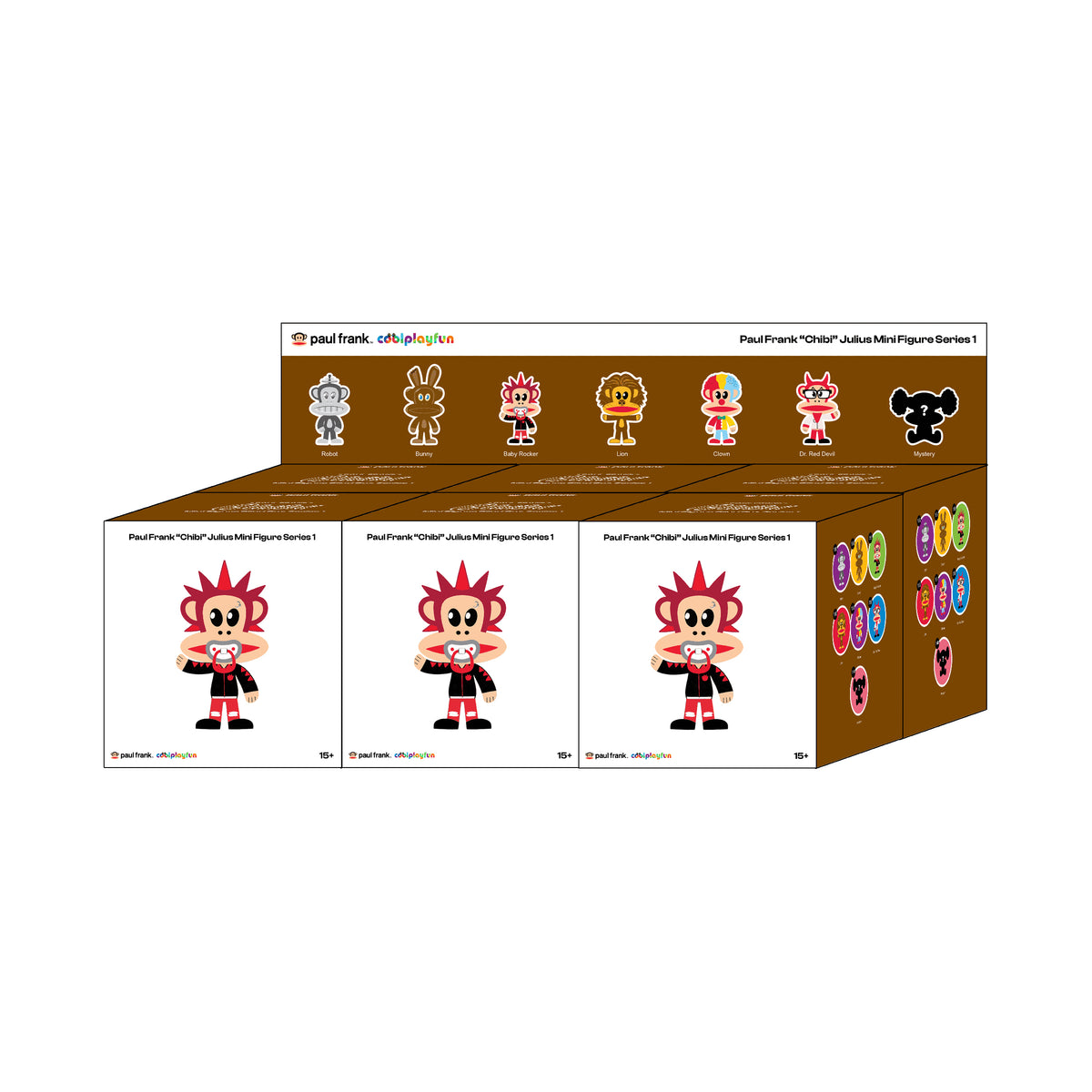 Preorder - Paul Frank “Chibi” Julius Mini Figure Blind Box Series 1 (one display case of 6 blind boxes)