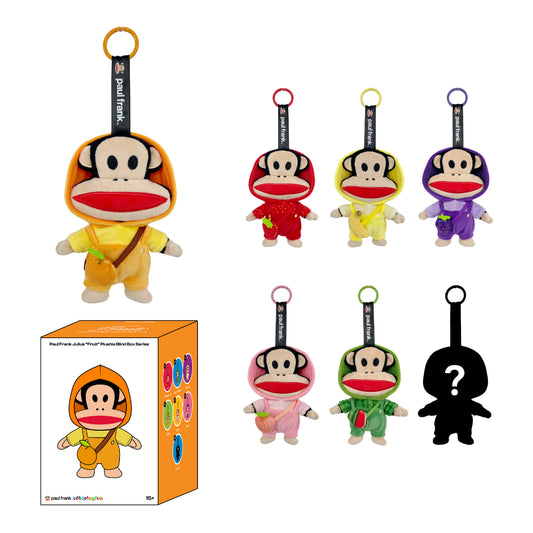 Preorder - Paul Frank Julius “Fruit” Plushie Blind Box Series (one display case of 6 blind boxes)