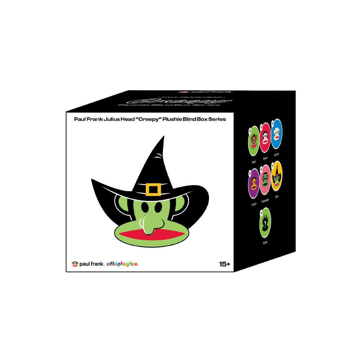 Preorder - Paul Frank Julius Head “Creepy” Plushie Blind Box Series (one display case of 6 blind boxes)