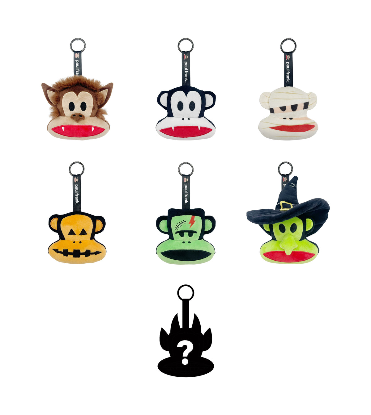 Preorder - Paul Frank Julius Head “Creepy” Plushie Blind Box Series (one display case of 6 blind boxes)