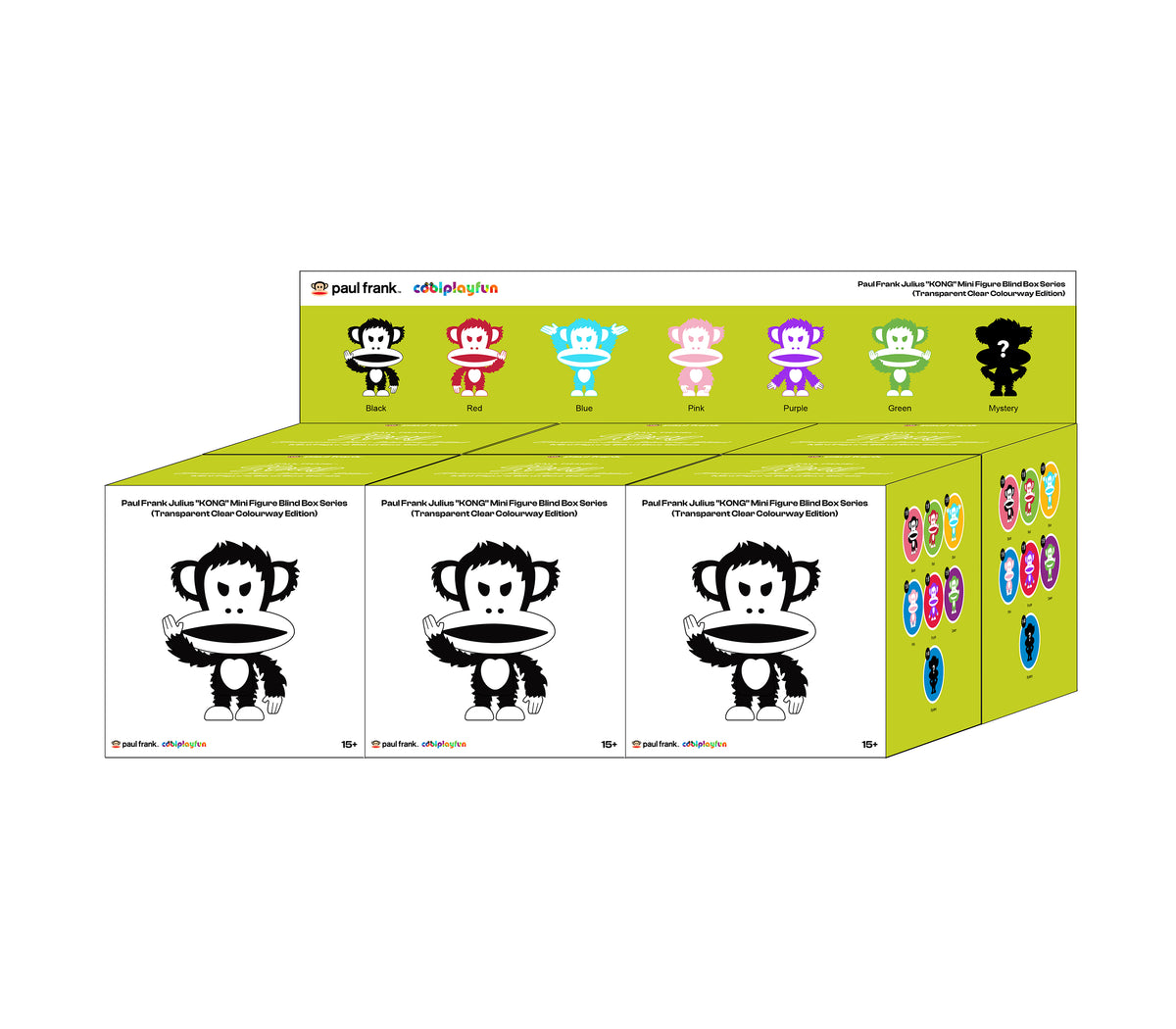 Preorder - Paul Frank Julius "KONG" Mini Figure Blind Box Series (Transparent Clear Colourway Edition) - one display case of 6 blind boxes