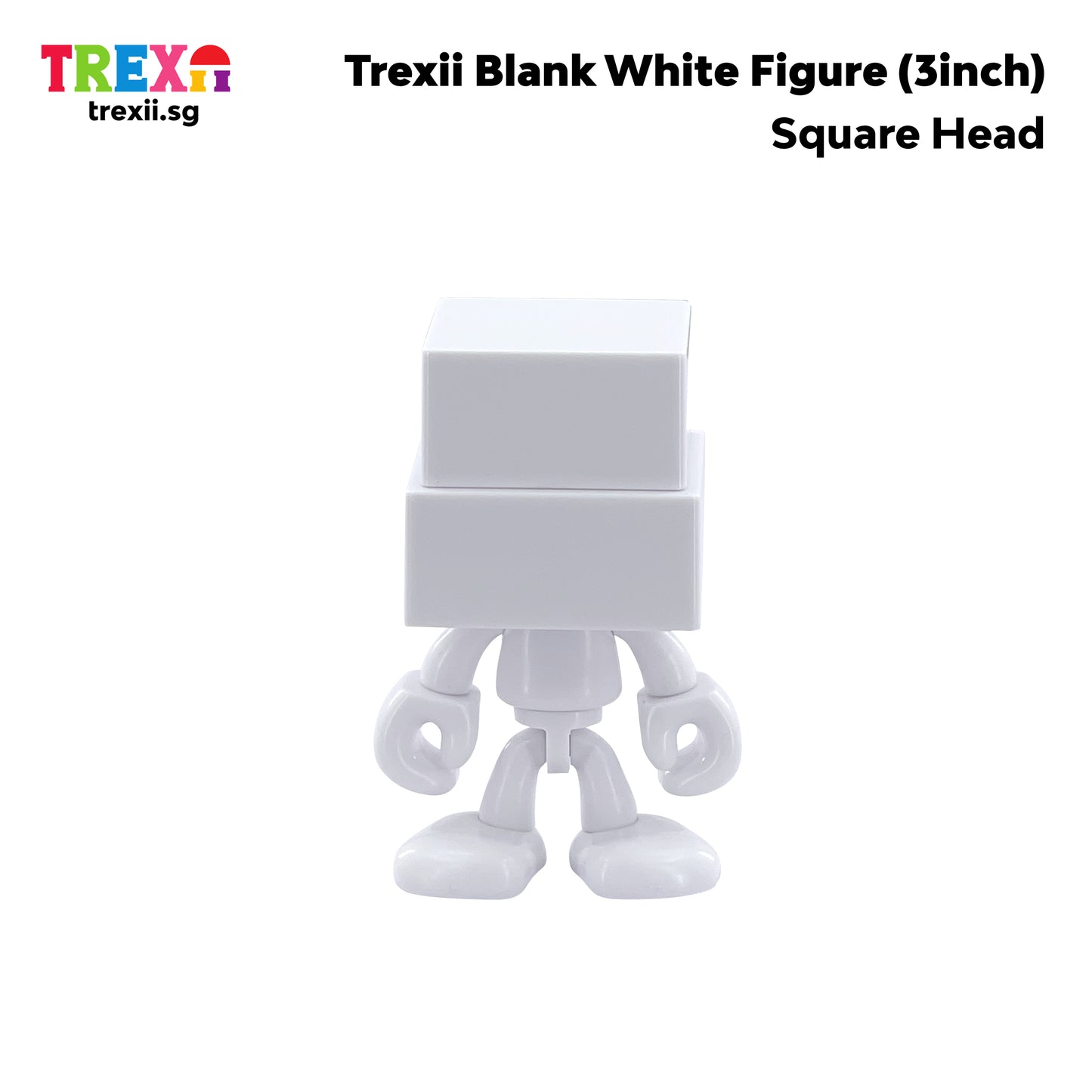 Trexii Blank White Figure (3inch) – Square Head