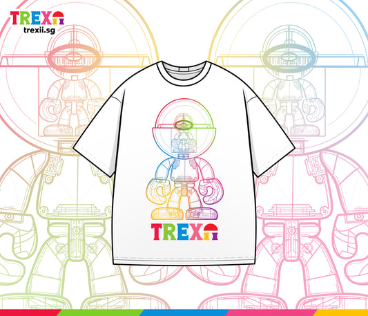 Trexii Unisex Oversized T-shirt - 3D Trexii Colourful Outline