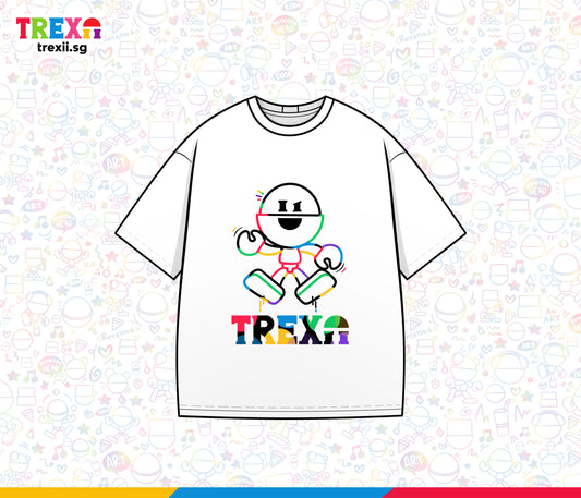 Trexii Unisex Oversized T-shirt - Trexii Coloured Outline