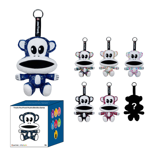 Preorder - Trexii x Paul Frank Plushie Blind Box Series (one display case of 6 blind boxes)