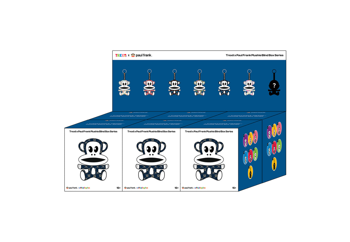 Preorder - Trexii x Paul Frank Plushie Blind Box Series (one display case of 6 blind boxes)
