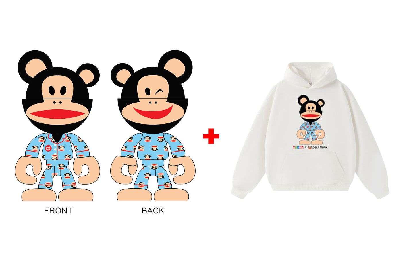 Preorder - Trexii x Paul Frank (Julius in Signature Blue Pattern Edition) Collectible Figure with Hoodie