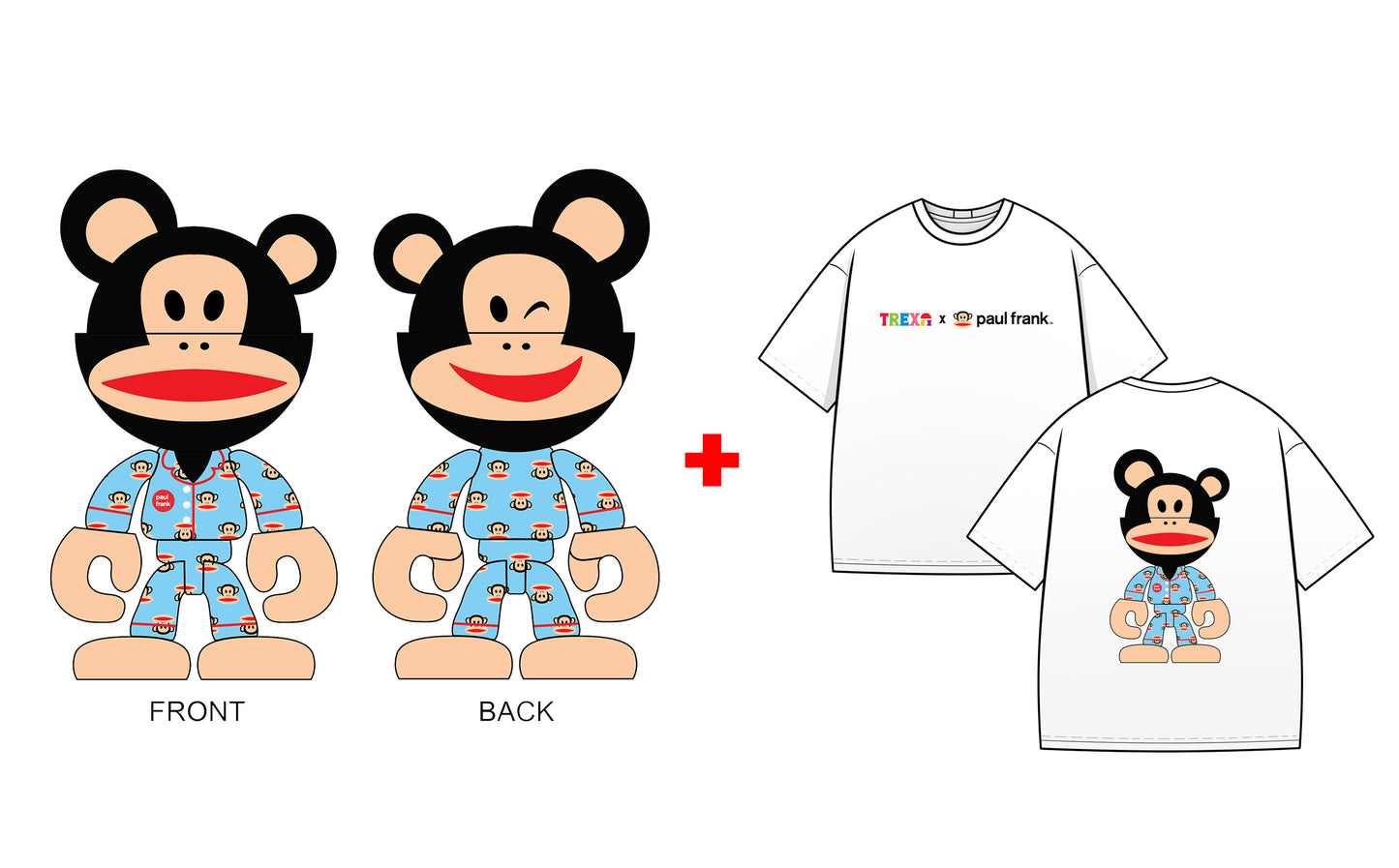 Preorder - Trexii x Paul Frank (Julius in Signature Blue Pattern Edition) Collectible Figure with Tee Shirt