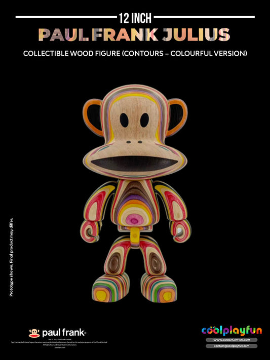 Preorder - 12inch Paul Frank Julius Collectible Wood Figure (Contours – Colourful Version)